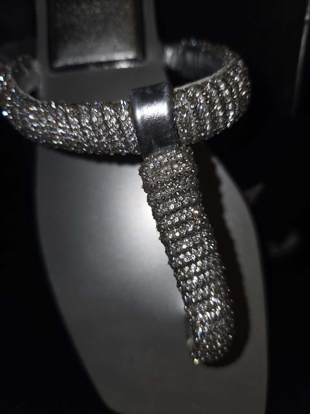 INC International Concepts Silver Rhinestone Flat Sandals - Picture 9 of 9